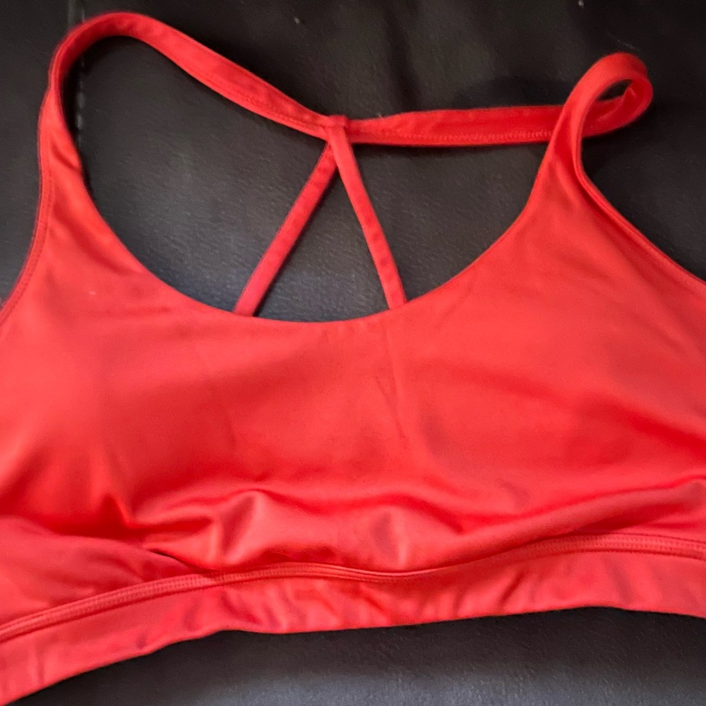 Reebok Speed-wick Red Sports Bra with Racerback Design
